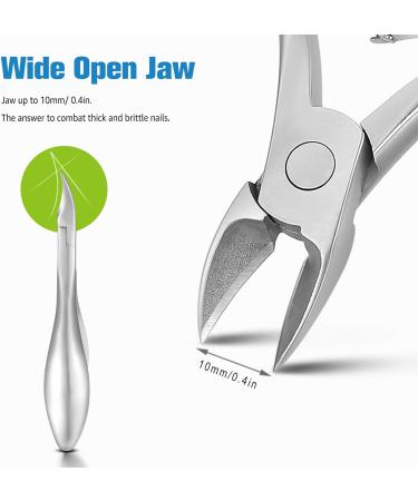 FERYES Heavy Duty Toe Nail Clippers for Thick & Ingrown Nails - Professional Podiatrist Scissors for Seniors, Women, Men - Silver Type 1 - Buy Online on GoSupps.com