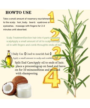 Rosemary Hair Growth Oil | 20+ Biotin Formula for Scalp Nourishment & Split End Care | 100% Natural 60ML - Promote Healthy Hair Today - Buy Online on GoSupps.com