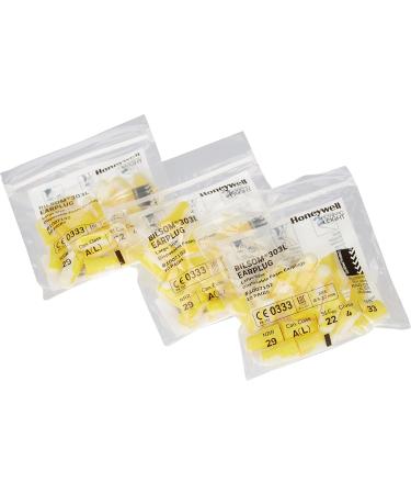 Honeywell Safety 303L-10 Earplugs - 3 Pairs of 10 Yellow & White Foam Ear Plugs | Best Noise Reduction for Comfortable Hearing Protection - International Shipping Available - Buy Online on GoSupps.com
