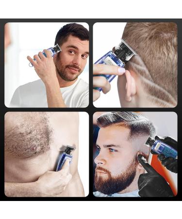 DSP Hair Trimmer for Men - Zero Gapped T Blade Clipper Rechargeable Hair Edger Professional Shape Up Clipper in Blue Transparent - Buy Online on GoSupps.com
