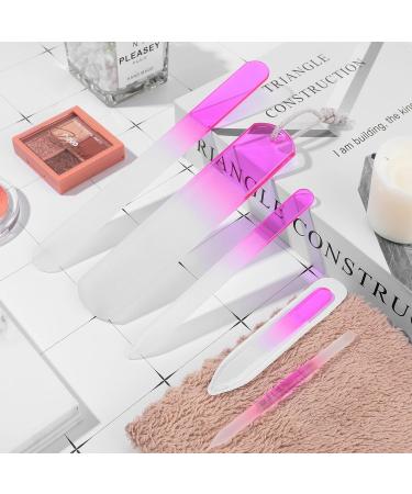 5-Piece Glass Nail File Set for Manicure and Pedicure - Double-Sided Etched Glass Buffer, Callus Remover, Cuticle Pusher - Includes PVC Case - For Women and Men - Buy Online on GoSupps.com