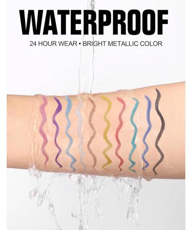  Erinde Erinde Pink Glitter Liquid Eyeliner Liquid Glitter Pencil Sparkling Eye Makeup Waterproof Long-Lasting Glitter Eyeliner #Pink - Buy Online on GoSupps.com