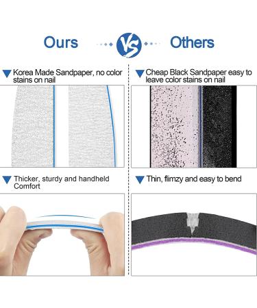 Premium 100/100 Grit Nail File Set - 12 Double-Sided Acrylic Nail Files | Washable & Reusable Professional Quality - Buy Online on GoSupps.com