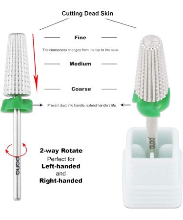 PANA Nail Carbide 5 in 1 Bit - Two Way Rotate use for Both Left and Right Handed - Fast remove Acrylic or Hard Gel - 3/32" Shank - Manicure Nail Art Drill Machine (Coarse - C Silver) Coarse - C Silver - Buy Online on GoSupps.com