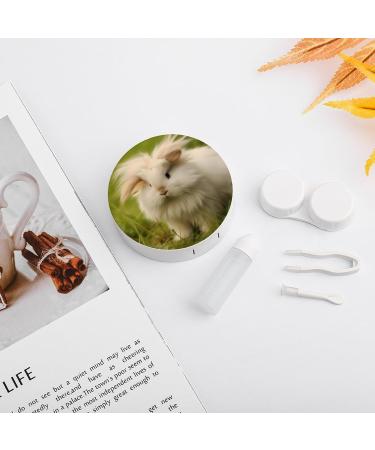 Angora Rabbit Contact Lens Case with Mirror | Portable & Cute Travel Kit for Eye Care - Buy Online on GoSupps.com