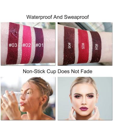 Buy 3Pcs Matte 24-Hour Liquid Lipstick Set - DNM Dark Red Purple Long Lasting Waterproof Lip Stain Gift Set - Buy Online on GoSupps.com