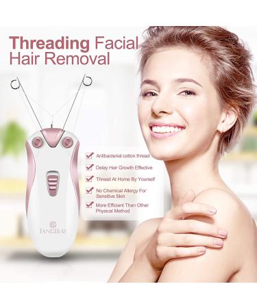 Cordless Electric Facial Threading Hair Removal for Women - Rechargeable Face Hair Remover in Rose Gold - Buy Online on GoSupps.com