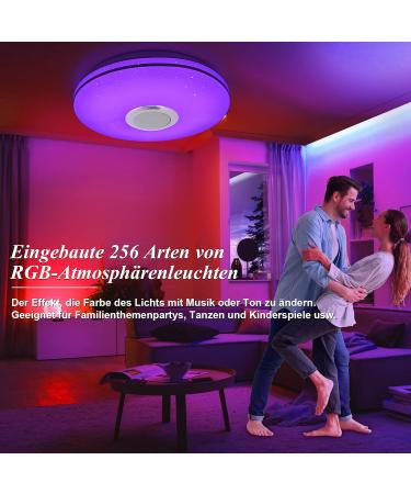 Milfech 36W Dimmable LED Ceiling Lamp with Bluetooth Speaker & Remote Control - RGB Color Change for Bedroom Children's Room & Living Room - Buy Online on GoSupps.com