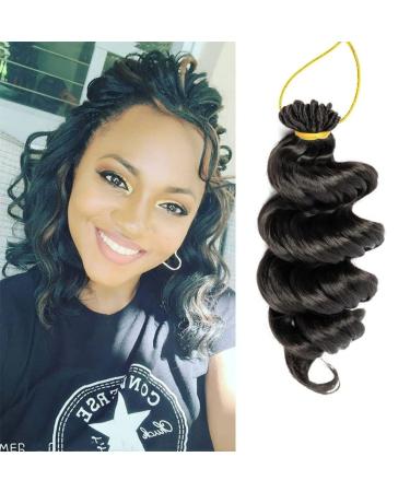 Ocean Wave Crochet Hair - 14 Inch 6 Packs Deep Wave Crochet Hair For Black Women Crochet Braids Synthetic Braiding Hair Extensions (14 inch 1B) 14 Inch(Pack of 6) 1B