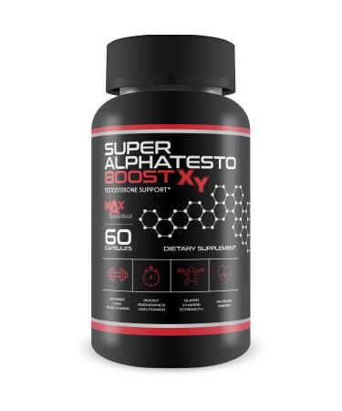 Super AlphaTesto Boost X Y - Natural Testosterone Support - Boost Free Testosterone with This Herbal Super Alpha Testo Boost X Blend - Improve Muscle Growth - Feel Youth, Power, Energy, and Drive