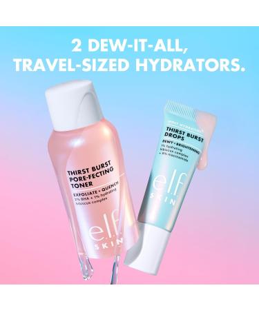 e.l.f. SKIN Thirst Burst Dew-O Travel-Sized Skincare Set Exfoliating Facial Toner & Hydrating Serum Drops Gives Skin A Dewy Bouncy Glow Vegan & Cruelty-Free - Buy Online on GoSupps.com