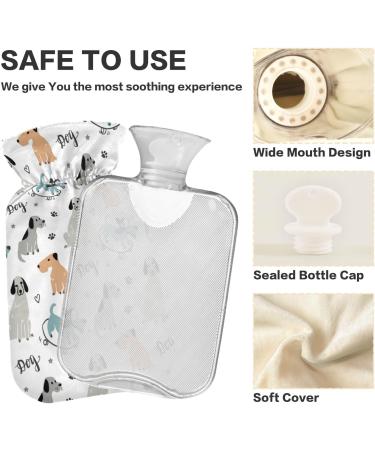 NAANLE Cartoon Dogs Hot Water Bottle - 2L Heat & Cold Therapy for Pain Relief | Large Warm-Up Bag for Bed Hands & Feet - Buy Online on GoSupps.com