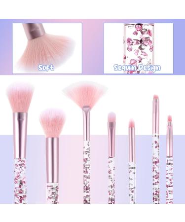 Wllhyf 7-Part Crystal Sparkles Makeup Brush Set - Flawless Foundation & Eyeshadow Brushes for Professional Beauty - Buy Online on GoSupps.com