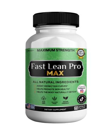 Fast Lean Pro Max Natural Dietary Supplement 60 Capsules 30-Day Supply All Natural Ingredients Vegan Friendly (1)