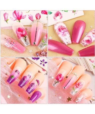 Retro Rose Nail Art Decals - 24 Sheets Floral Nail Stickers for Women | Water Transfer DIY Decoration & Manicure Tips - Buy Online on GoSupps.com