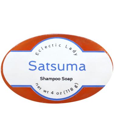Eclectic Lady Satsuma Shampoo Soap Bar with Pure Argan Oil Silk Protein Honey Protein and Extracts of Calendula Flower Aloe Carrageenan Sunflower - 4 oz Bar