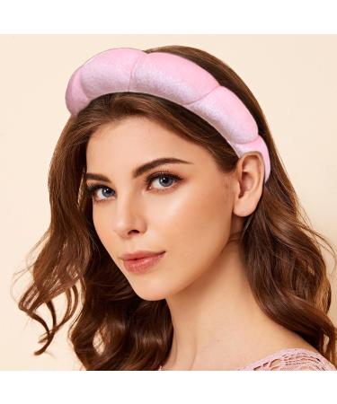Dillot 5 Pack Pink Sponge Spa Headbands for Women - Puffy Headband for Face Washing, Makeup & Skincare - Shower Hair Accessories - Towel Cloth Fabric Bubble Headband Set - Buy Online on GoSupps.com