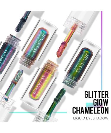 Hoomuss Glitter Liquid Eyeshadow Set - Chameleon Metallic Eyeshadows in 3 Holographic Colors - Long Lasting & Highly Pigmented - Quick-Drying Formula - Buy Online on GoSupps.com