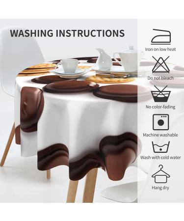 FRESQA Cookies Food Chocolate Chip Biscuits Round Tablecloth 60 NCH Waterproof Washable Kitchen Dining Room Round Tablecloth Cookies Food Chocolate Chip Biscuits One Size - Buy Online on GoSupps.com