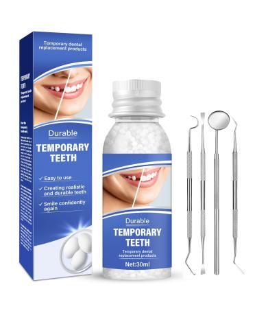 Tooth-Filling-Repair-kit-Temporary-Tooth-Kits with 4 Tools Moldable False Teeth for Fixing Filling Missing Broken Tooth Easy to Use White
