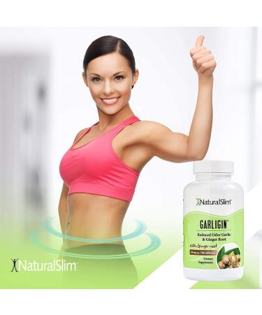 NaturalSlim Garligin - Blood Pressure & Digestion Support - Help Improves The Overall Health of The Body & Cleansing Aid - Reduced Odor Garlic & Ginger Root Pills - 750mg  100 Capsules - Buy Online on GoSupps.com