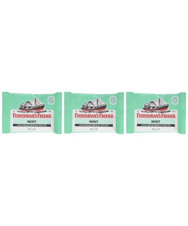 Fisherman's Friend Mint 3-Pack | Peppermint & Menthol Vegan Candy for Fresh Breath | Sugar-Free 3 x 25g - Buy Online on GoSupps.com