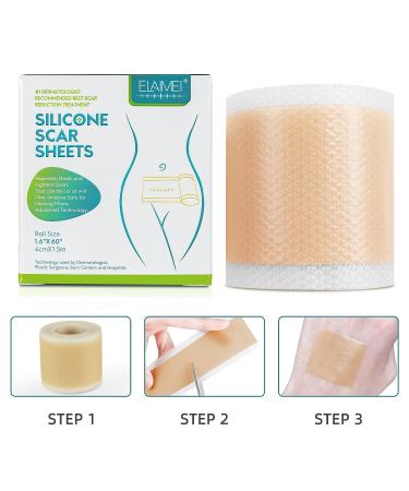 Silicone Scar Sheets Roll - Professional Reusable Scar Removal Tape for C-Section Surgery, Burns, Keloids, Acne - WUHEMA - Buy Online on GoSupps.com
