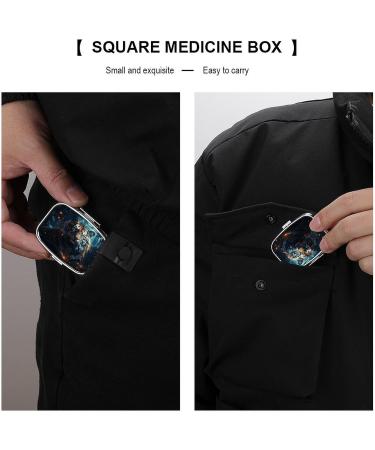 Pill Box Tiger Print | 2 Compartment Portable Medicine Organizer | Decorative Metal Pill Case for Pocket & Purse - International Shipping Available - Buy Online on GoSupps.com
