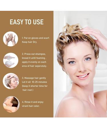 Fvquhvo Hair Dye Shampoo - Argan Oil Blonde & Brown Semi-Permanent Instant Color - Easy to Use Long-Lasting Formula - Buy Online on GoSupps.com