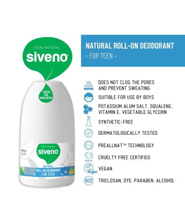 Siveno All Natural Deodorant Roll-On | Aluminum Free Deodorant for Men & Teen Boy | Organic Vegan | Fresh Non Staining Non Irritating | Cruelty Free Non Toxic Paraben Free | Teen Boy Pack of 1 Boy 1.76 Fl Oz (Pack of 1) - Buy Online on GoSupps.com