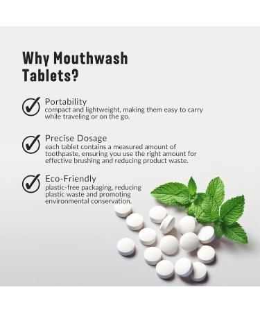 All-Natural Mouthwash Tablets (62pcs) | Eco-Friendly Travel Fresh Breath Tabs | Plaque Removal & Gum Protection Alcohol & Fluoride-Free - Buy Online on GoSupps.com