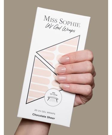Original Miss Sophie UV Gel Nail Films - Glazed Elegance Sheer Effect Chocolate | 20 Nail Strips for Finger & Toes - Buy Online on GoSupps.com