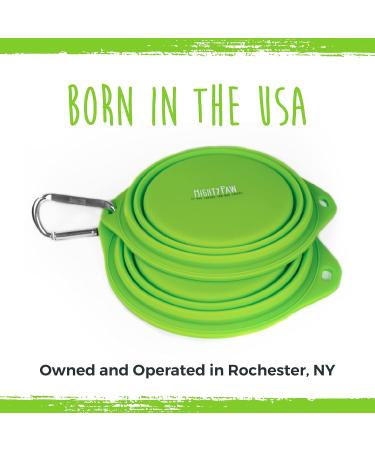 Mighty Paw Foldable Dog Bowl Set | 2-Piece Silicone Travel Bowl (Green) - Light Leak-Proof Large Capacity for International Orders - Buy Online on GoSupps.com