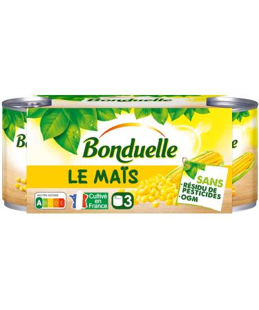BONDUELLE - Ma s Sans R sidu De Pesticides - Croquant - Sans OGM* - Nutri-Score A - Bo tes de Conserve de 150 g x 3 3 x 420 g (lot de 1)