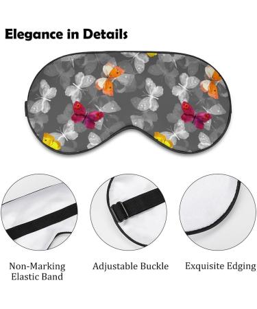 Colorful Butterflies Sleep Mask | Adjustable Eye Cover for Sleeping | Blocks Light for Night Travel Nap - Men and Women - Buy Online on GoSupps.com