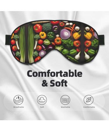 Ultra-Soft Light-Blocking Eye Mask | Various Vegetables Print for Optimal Comfort & Restful Sleep | International Shipping Available - Buy Online on GoSupps.com