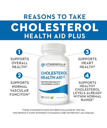 Vitaminerals 125 Cholesterol Health Aid Plus | Niacin | CoQ10 | Garlic | Phytolestrol Complex | 60 Vegetable Capsules - Buy Online on GoSupps.com