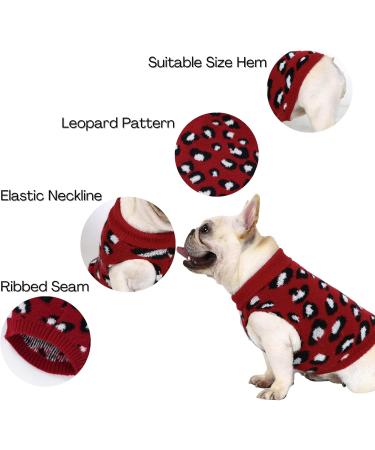 Shop Stylish Dog & Cat Sweaters: Medium Large & XLarge Chihuahua Bulldog & Puppy Clothing - Leopard & Red Designs - Buy Online on GoSupps.com
