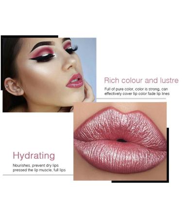 Buy Shiny Metallic Lipstick - High Pigment Waterproof Long Lasting Shimmer Lipstick for Women | Soft Velvet Glimmer Glow with Moisturizing Formula - Buy Online on GoSupps.com