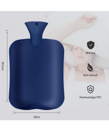 OliviaLiving 2L Hot Water Bottle Classic Striped - Reusable Hot Cold Pack for Pain Relief - Buy Online on GoSupps.com