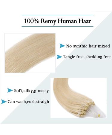 20" Micro Loop Human Hair Extensions 100% Remy 100 Strands #60 Platinum Blonde (50g) - Buy Online on GoSupps.com