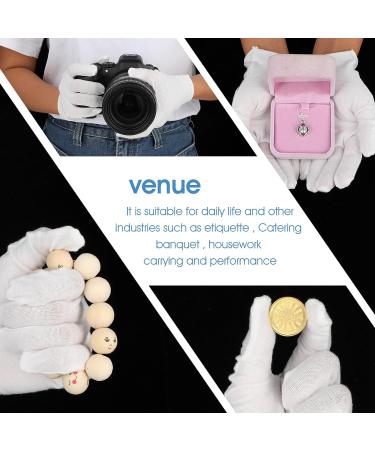DSLQD Cotton Gloves 3 Pairs - White Moisturizing Eczema Gloves for Men and Women | Washable Hand Spa Gloves for Jewelry Inspection and Coin Handling | Size Medium - Buy Online on GoSupps.com