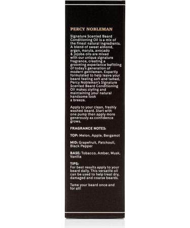 Percy Nobleman Beard Oil - 99% Natural Signature Scented Blend for Conditioning and Softening Facial Hair (100ml) - Buy Online on GoSupps.com