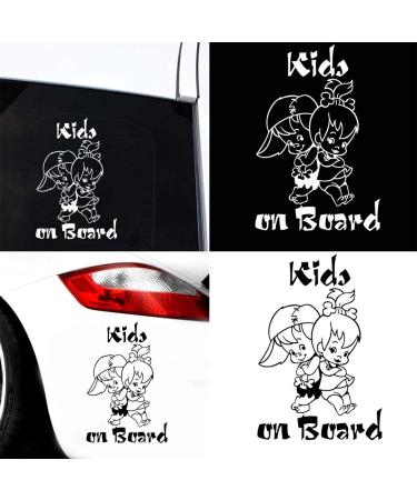 Kids on Board Cute Cartoon Reflective Car Sticker - Safe & Fun Black Design for Family Vehicles - Buy Online on GoSupps.com