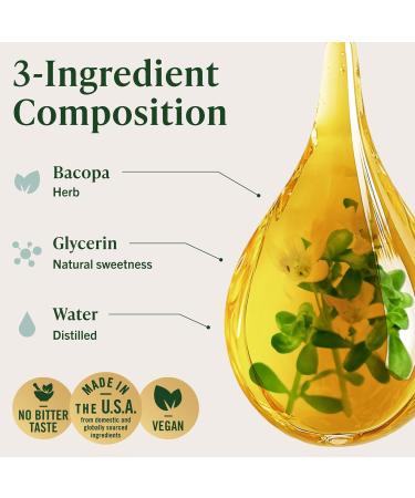 HERBAMAMA Bacopa Monnieri Supplement - Vegan Brain Focus and Clarity Support with Bacopa Extract Tincture - Non-GMO Alcohol & Sugar-Free Brahmi Herb Drops 168-Day Supply 4 Fl Oz (Pack of 1) - Buy Online on GoSupps.com