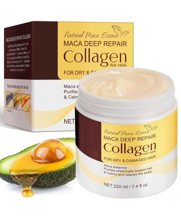 OHCVG Collagen Hair Mask, Deep Conditioning to Repair Dry and Damaged Curly Hair, Deep Repairing Conditioner Containing Maca Essence