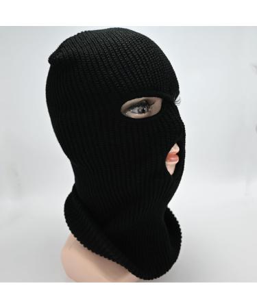 LINSOCLE 2PCS Balaclava - 3-Hole Storm Mask | Knitted Hood & Ski Cap for Motorcycle & Bicycle | Black & Pink - Buy Online on GoSupps.com