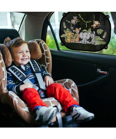Rymall Sun Protection Car Shades for Babies - UV Protection 2 Pieces 45x36.5 cm Suction Cup Cute Animal Motifs for Kids - Buy Online on GoSupps.com