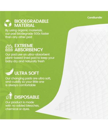 CareBundle Bamboo Disposable Changing Pads for Baby - 100% Plastic Free | Pack of 36 Pads - Buy Online on GoSupps.com