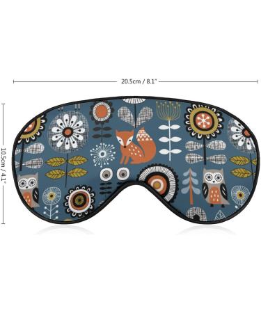 LynaRei Scandinavian Folk Art Woodland Animals Sleep Mask - Elastic Blackout Eye Mask for Full Night's Sleep and Travel - Style-1 - Buy Online on GoSupps.com